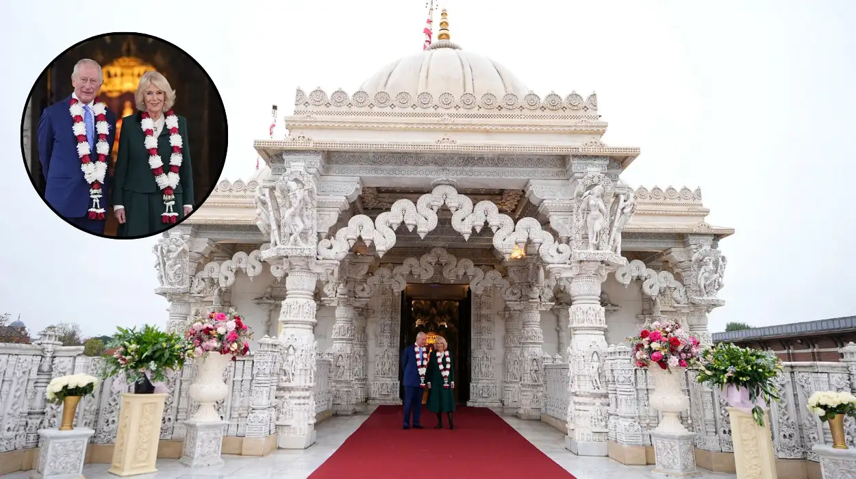 King Charles and Queen Camilla Visit Neasden Hindu Temple West London